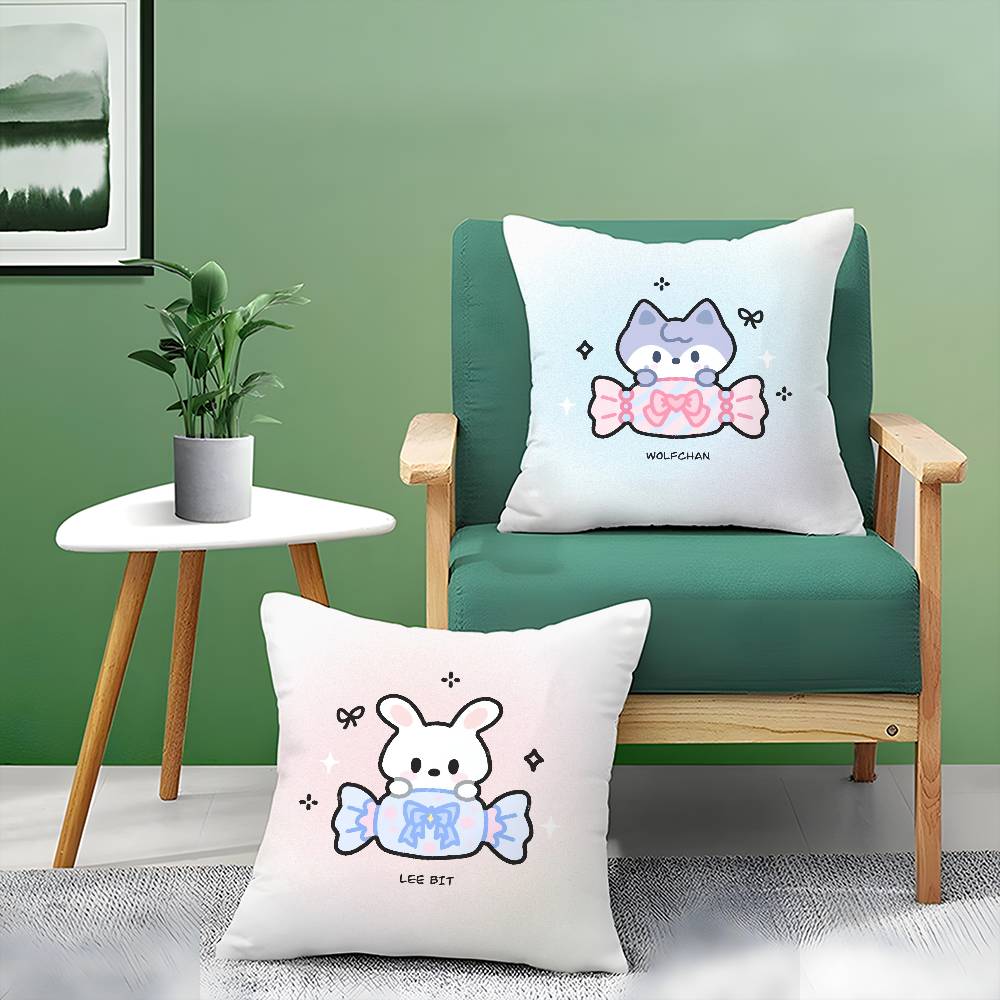Niedliche Süßigkeiten als Tiere verkleidet Kissenbezug Komfort Sofa Bett Seidig elegant Verdeckter Reißverschluss Dekorative Kissenhülle