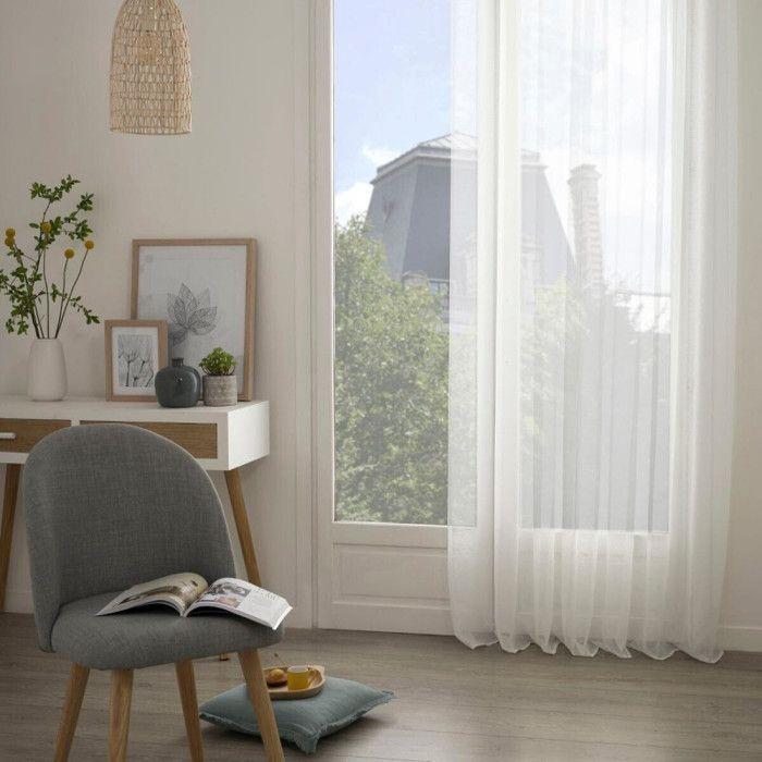 Voilage "Moly" tamisant 135 x 240 cm Atmosphera - Blanc