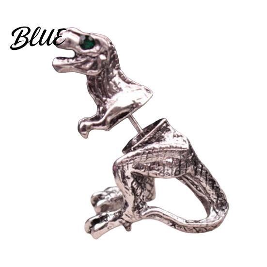 Non-fading Alloy Jewelry Piercing Earring 3D Tyrannosaurus Rex Design Stud