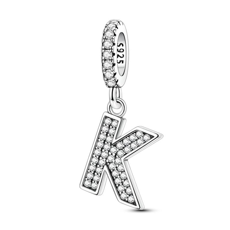 Originale DIY A-Z Alphabet Anhänger Perle Kupfer Eingelegter Zirkon Liebesbriefe Dangle Schmuck Geschenk Passend für Armreif