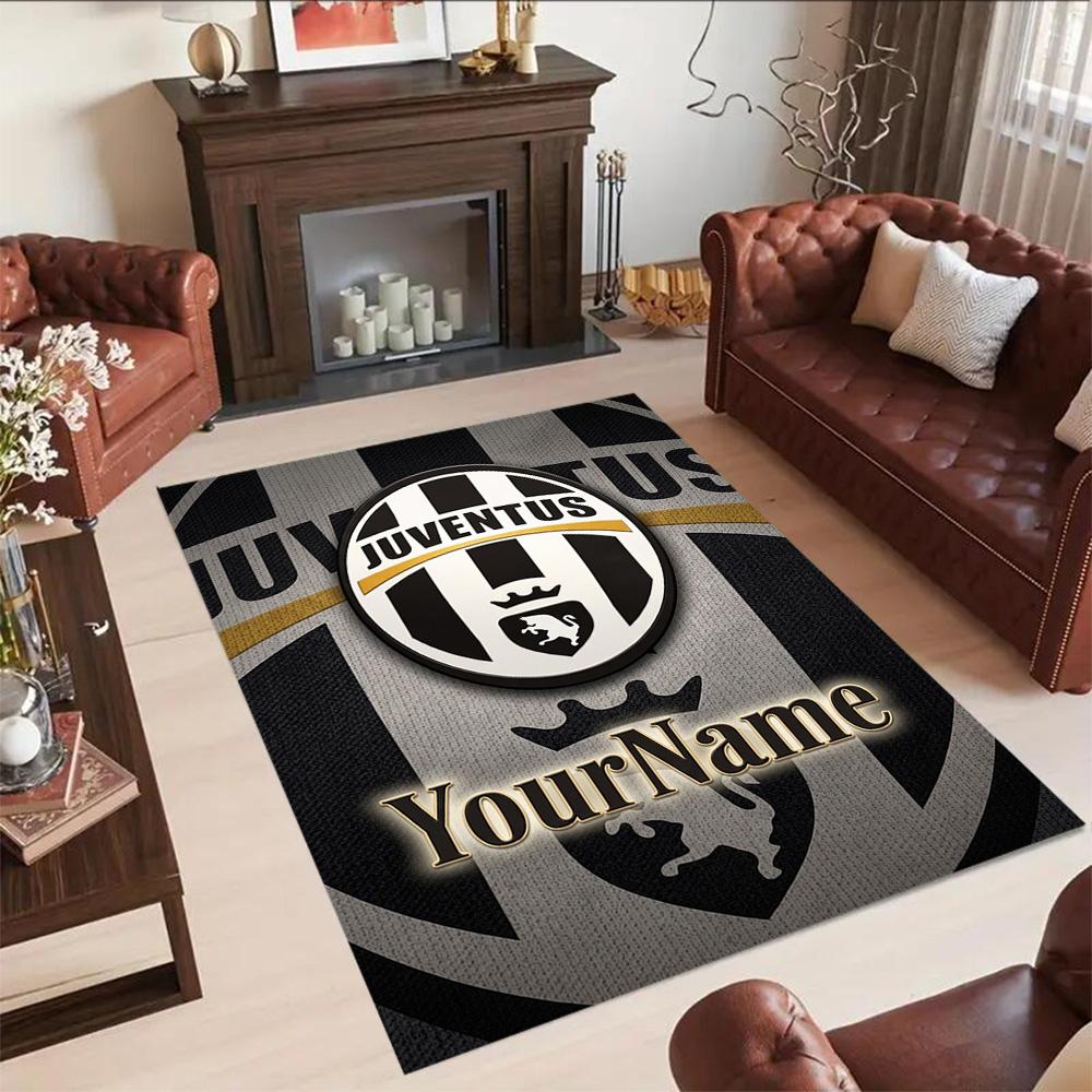 Juventus Personalized Name Floor Mat Perfect for Kitchen Playrooms Study room Dining Room Antislip Carpet Anime Office Decor