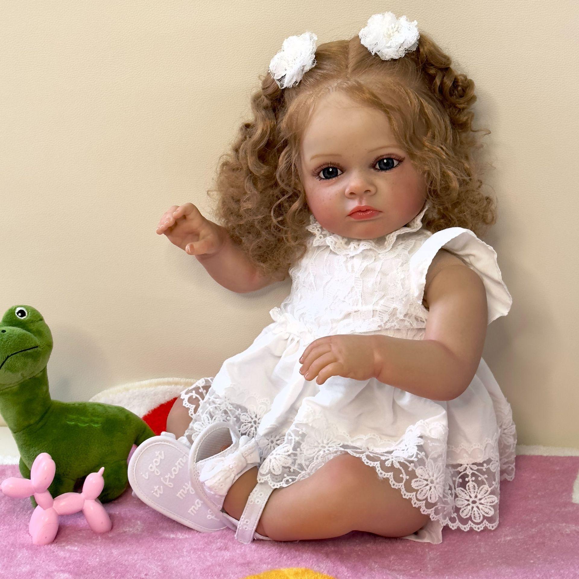 

Реалистичные куклы-ребёнки Tutti, мягкое тканевое тело 24 60 см, имитация куклы, белое платье, реалистичные игрушки для новорожденных детей, подарок на день рождения малыша 60cm cloth body