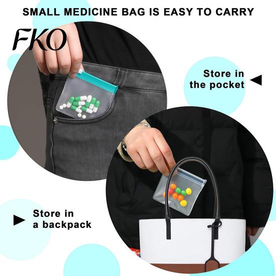 Frosted Slide Lock Pouches Clear Bags, Thick EVA Reusable Storage with Colored Slider, Small Item Pill Pouches, for Coin Jewelry Paper Clips