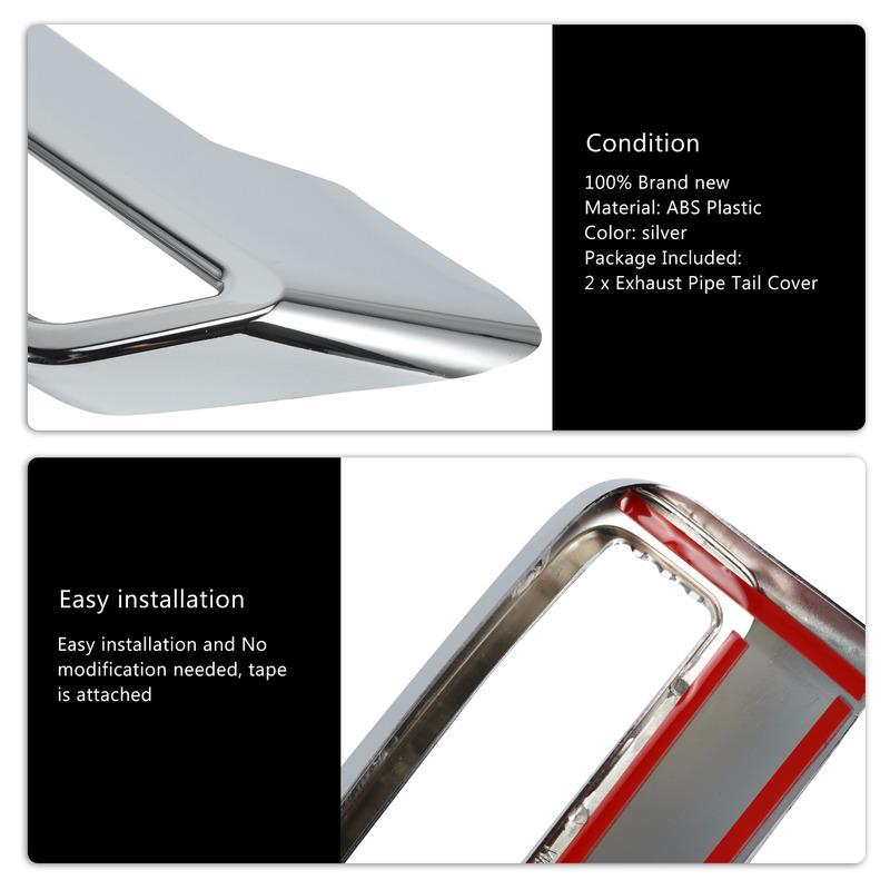 Durable-For 3008 5008 Allure 2017 - Exhaust Pipe Tail Cover ABS Rear Exhaust Muffler End Pipe Cover Decoration Trim