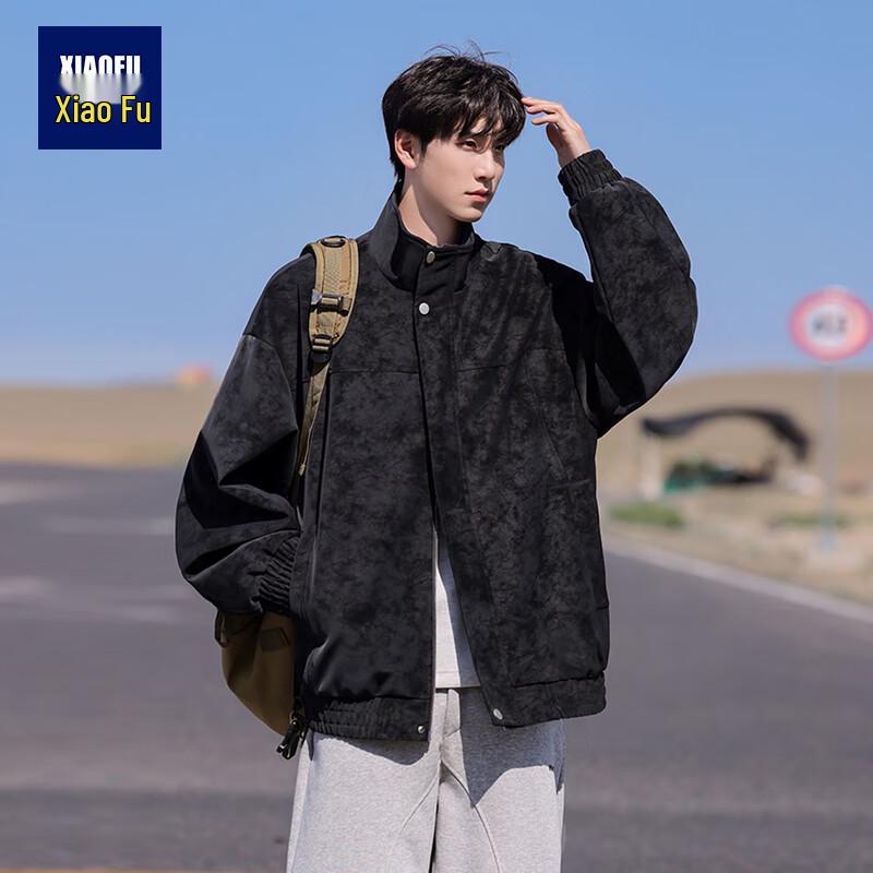 

Men s American Style Double-Zip Stand Collar Casual Jacket