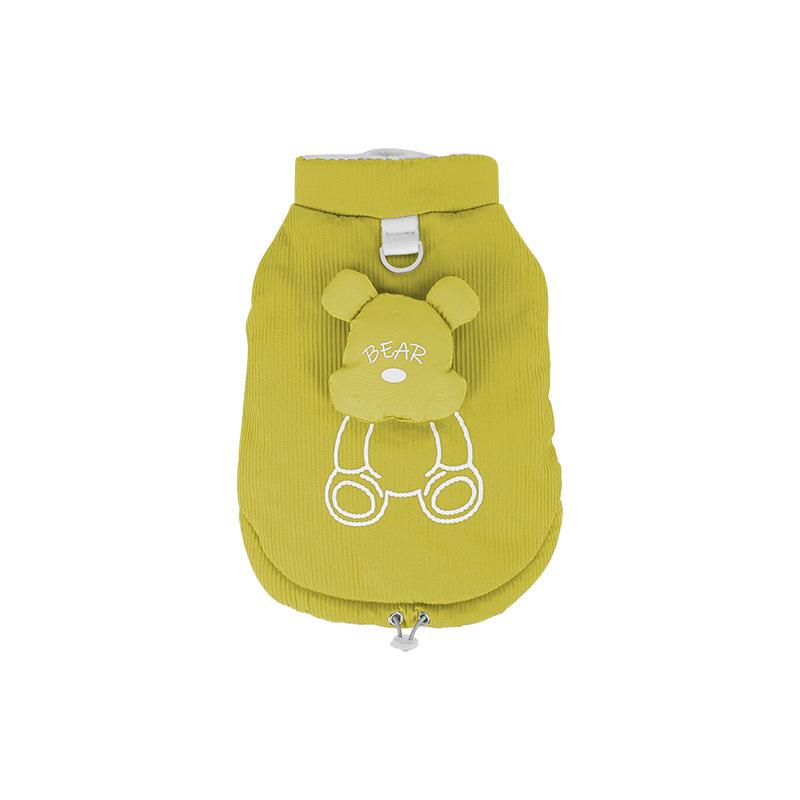 

Pet clothes can be pulled cotton clothes to keep warm in autumn and winter Schnauzer than bear sleeveless three-dimensional bear head dog clothes M
