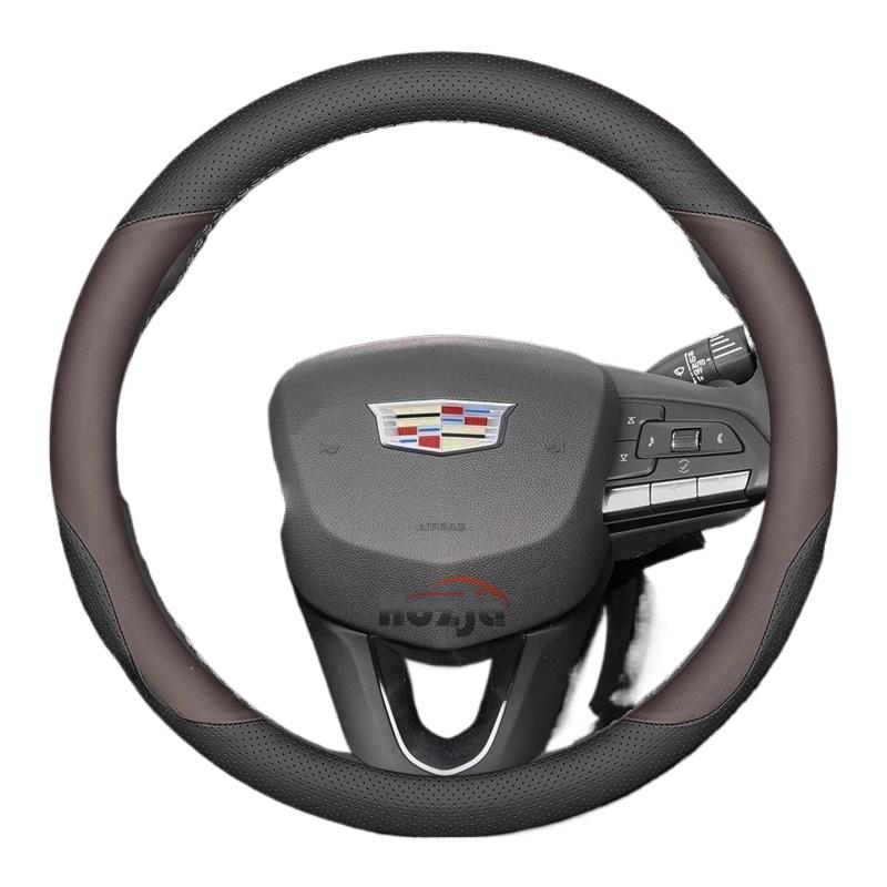 Leather Car Steering Wheel Cover for Cadillac VISTIQ ESCALADE IQ OPTIQ LYRIQ CT4 XT6 XT4 XT5 XTS CT5 CT6 ATS Accessories