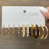 Set di Orecchini di Perle Geometria Cuore Leopardo Per Donne Ragazze Set di Orecchini Pendenti a Cerchio Goccia Metallo Acrilico Quadrato Rotondo Gioielli da Festa