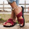 Comfortable Women's Breathable Mesh Slide Sandals | Casual Summer Footwear In Black, Red, or Brown with Cover Patch - Breathable Slippers