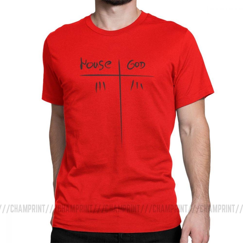 

House MD Vs God Novelty T Shirt for Men Hugh Laurie Dr House Short Sleeve Clothes Plus Size Tee Shirt Cotton Round Neck TShirt S
