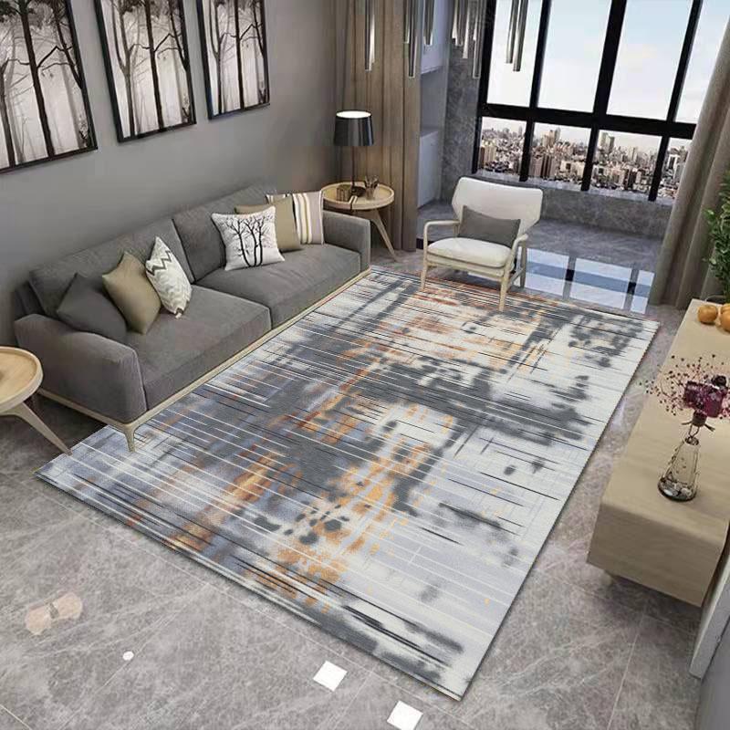 Chinese Ink Painting Living Room Decoration Carpet Abstract Art Geometric Bedroom Large Area Carpet