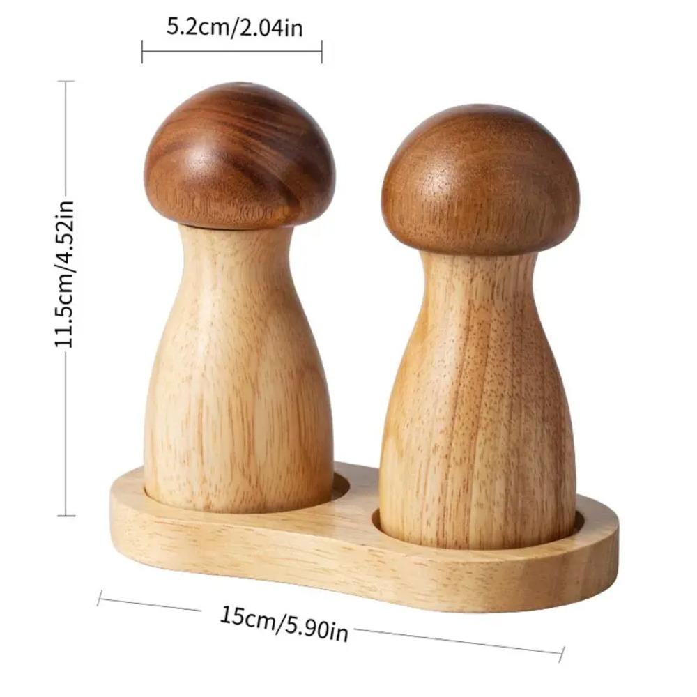 Wood Mushroom Pepper Grinder High Hardness Grinding Core Salt Grinding Bottle  Sea Salt