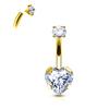 G23 Titanium PIERC Internal Thread Navel Piercing Dangle Body Sexy Belly Button Rings Zircon Square Heart Prong Set Navel Rings