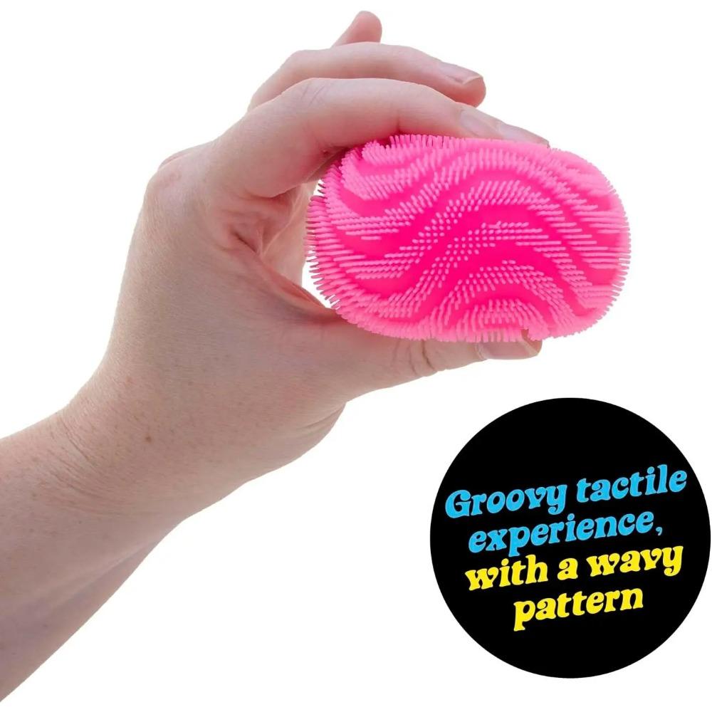 Nee Doh Fuzz Ball Wonder Waves Sensorisches Quetschspielzeug - Texturierter Stressabbau Fidget für alle Altersgruppen