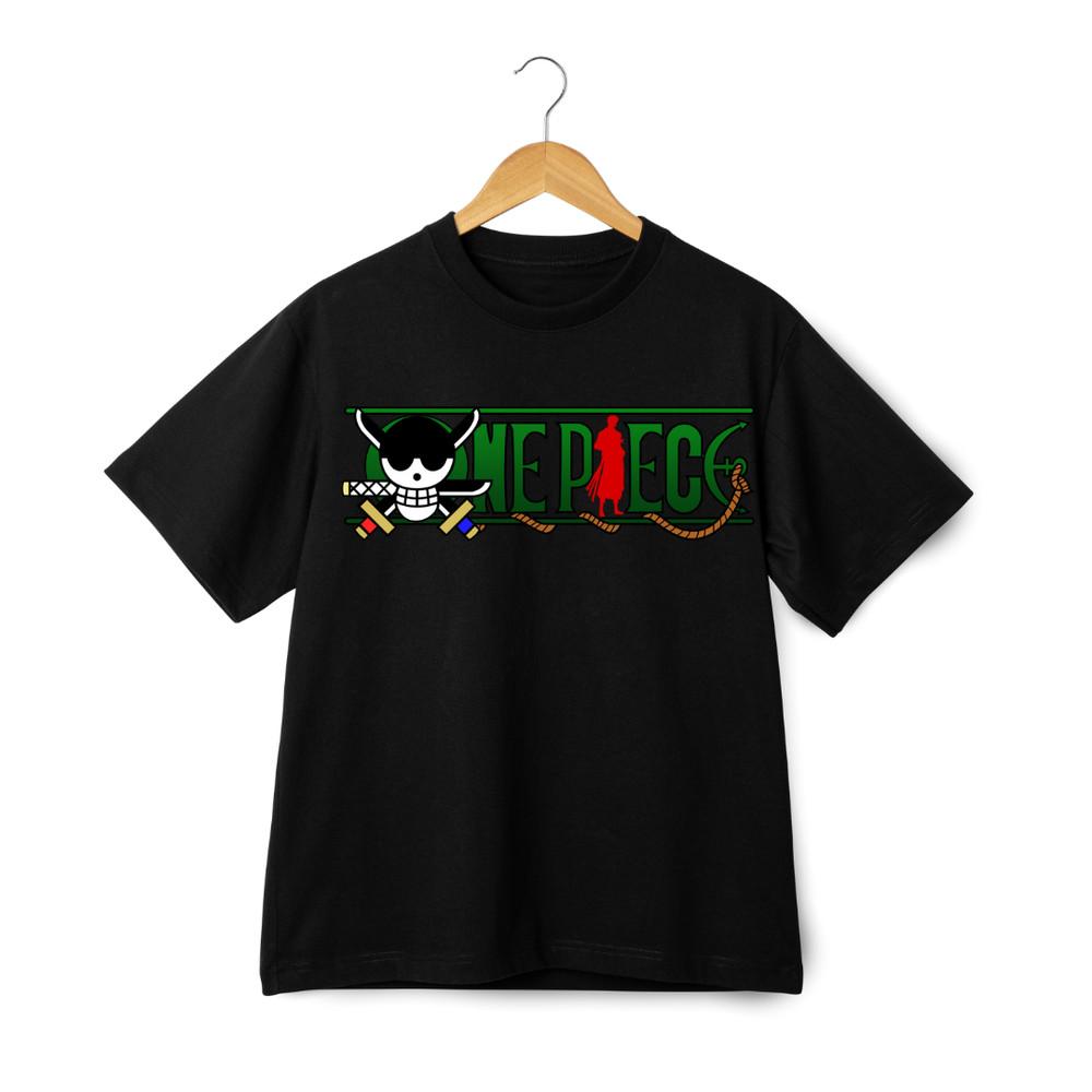 

One Piece Logo T-Shirt - Anime Zoro Sword Graphic Streetwear Tee Streetwear S