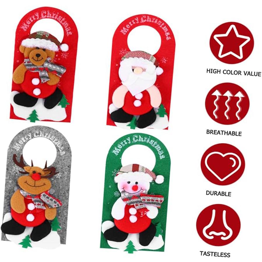 1/4PCS Christmas Decoration Nonwoven Cartoon Christmas Door Hanging Hotel Mall Window Decoration