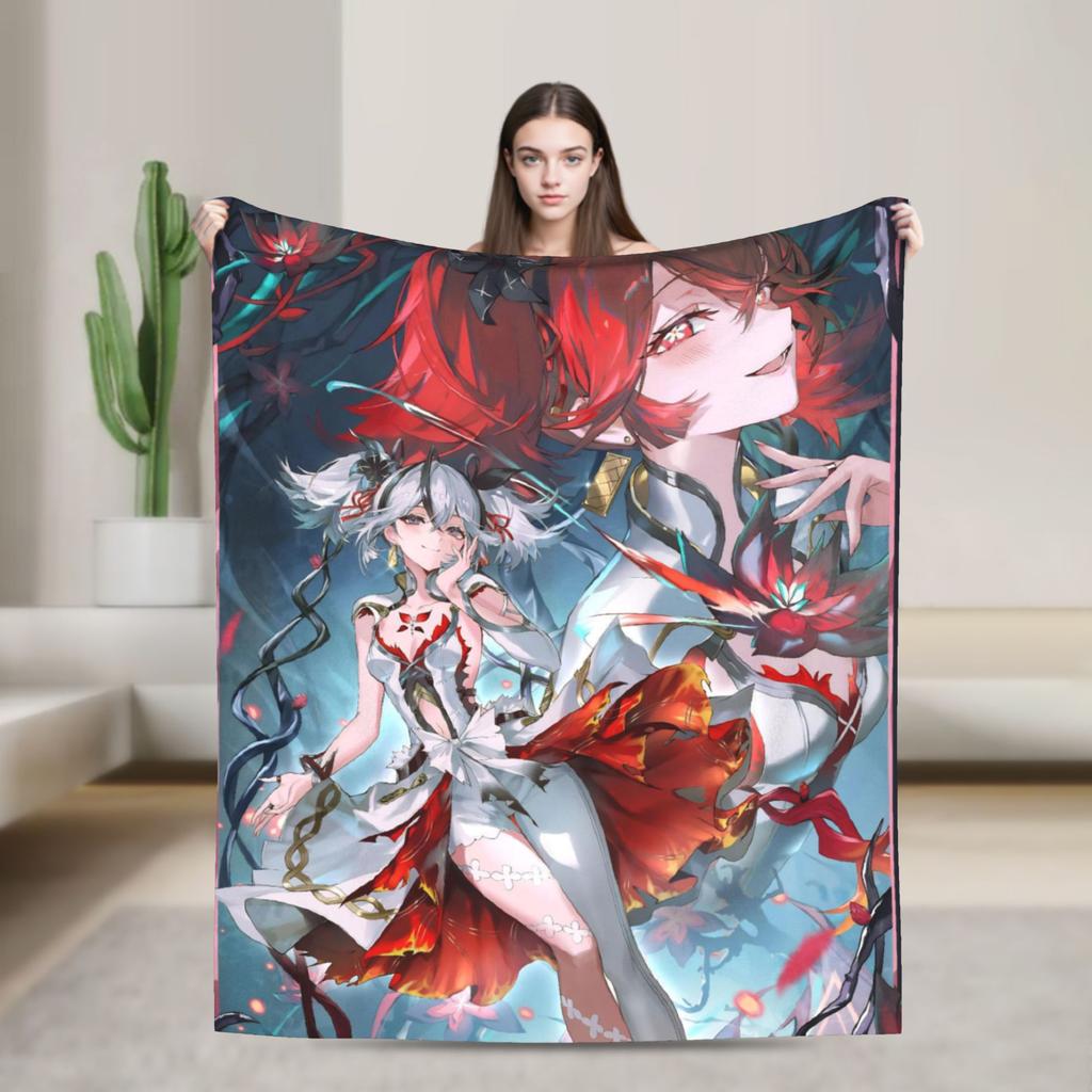 Wuthering Waves WuWa Cartethyia Fashion Blanket Game Anime Flannel Awesome Warm Throw Fashion Blankets for Bedroom Winter Couch