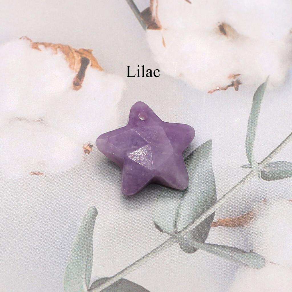 1 Stück, Boho-Reiki-Heilkristall-Anhänger, Pentagramm-Naturstein, Amethyst-Edelstein-Anhänger zur Schmuckherstellung, Zubehör, DIY-Weihnachtsgeschenke, 15 x 15 mm