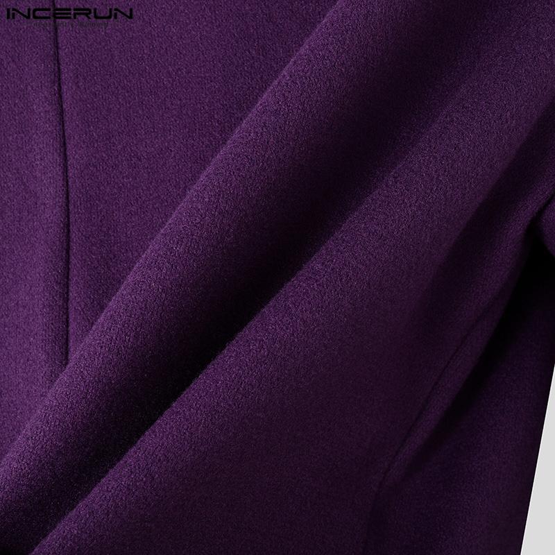 INCERUN Menn Lapel Langermet Front Cross Belte Kort Blazer Casual Jakker