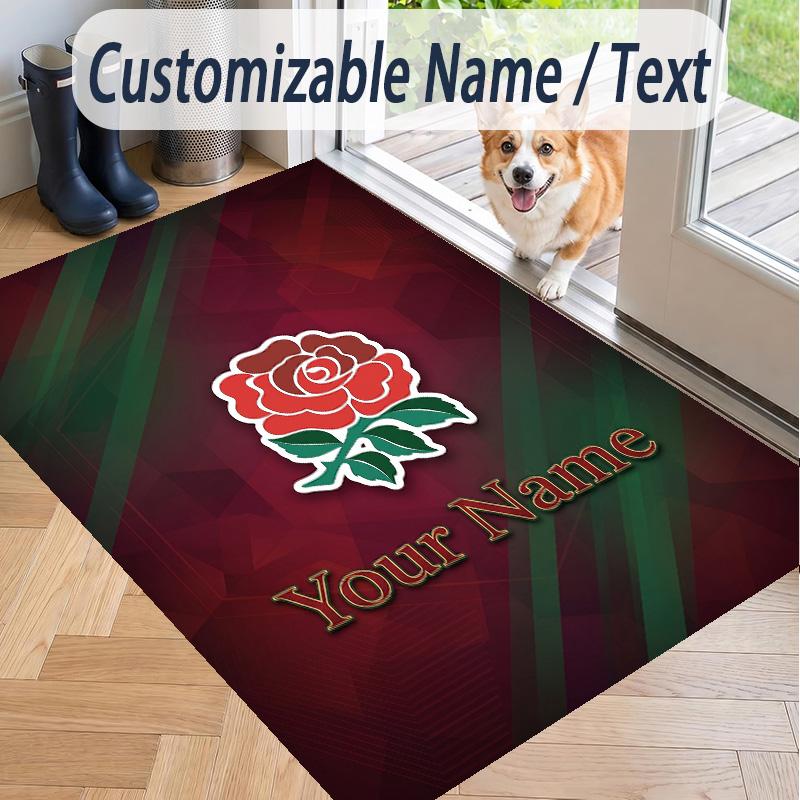 Custom Text Printed Rug England Rugby Non Slip Floor Carpet For Home Room Decor