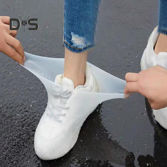 1 pár návleků na boty do deště Vodotěsné Zesílené Silikonové Lehké Skládací Provedení Snadno se Čistí Vysoká Elasticita Návlek na holínky