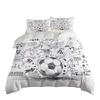 Sports Football Pattern Printing Quilt Cover Pillowcase 3D Digital Printing Three-piece Set