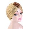 Indian Women Chemo Cap Muslim Diamonds Hijab Pleated Turban Wrap Headscarf Beanies Hair Loss Bonnet Hat Femme Turbante Mujer New