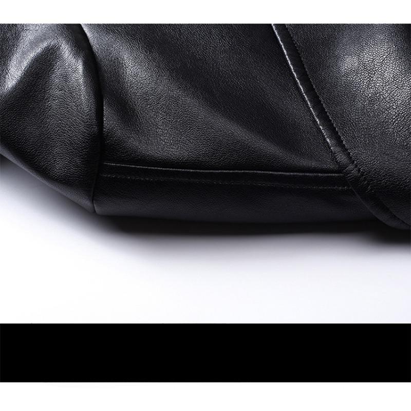 Genuine Leather Jacket Men's Casual Thickened Short Lapel Down Jacket Jacket Plus Cashmere Sheepskin Jacket Winter