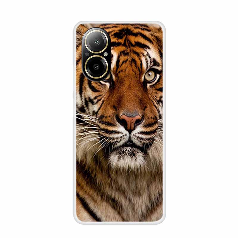 Soft Case For Realme C67 Painting Animals Luxury Silicone Phone Cover for Realme C 67 Protector Transparent Shell Clear Cases