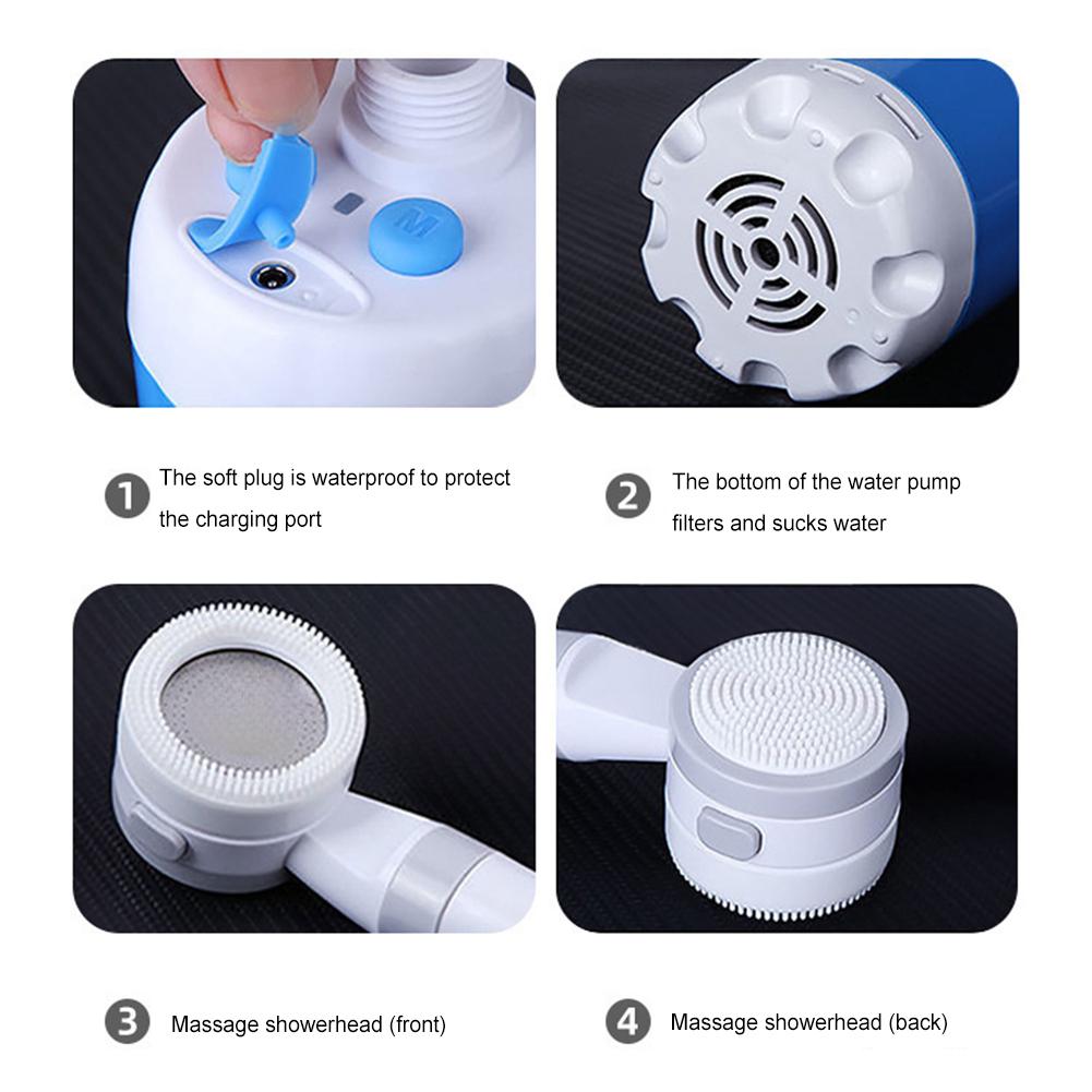 Portable Camping Shower Outdoor Shower Sprayer Rechargeable Electric Shower Pump for Camping Car Washing Gardening Pet Cleaning
