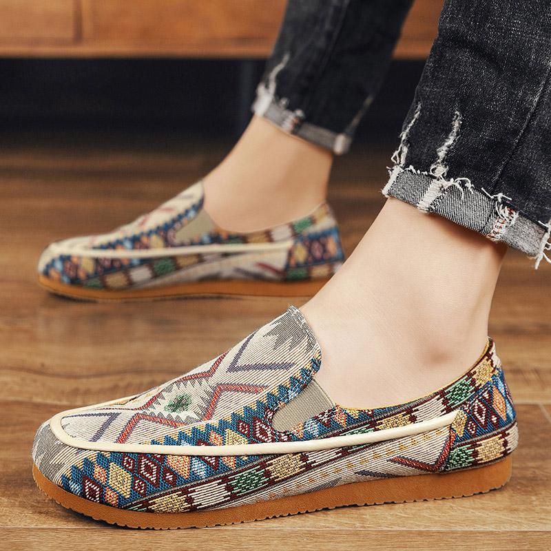 2024 New Summer Printing Pattern Loafers For Men Fashion Causal Flats Shoes Sports Walking Sneakers Zapatillas Hombre