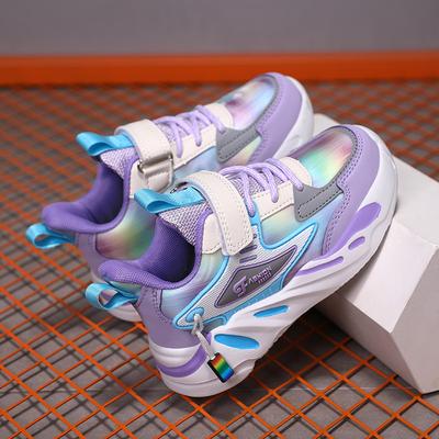 Popular Girls' Waterproof and Comfortable Colorful Running Shoes, Suitable for Middle and Large-sized Children, Students, and Young Girls