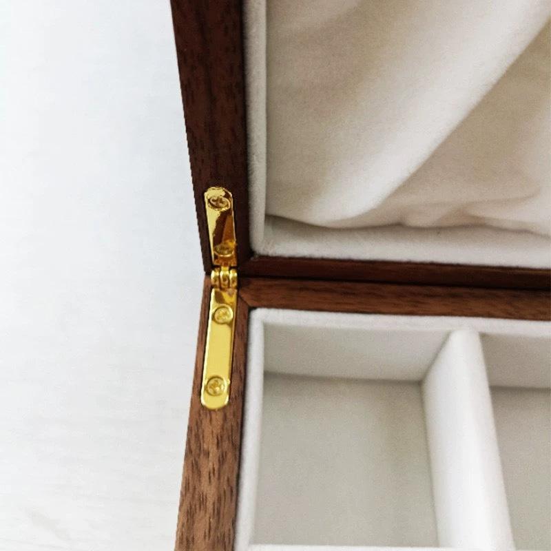 10Pcs Metal Supporting Hinges for Wooden Box Seven-character Small Hinge Five Golden Accessories Including Installation Screws