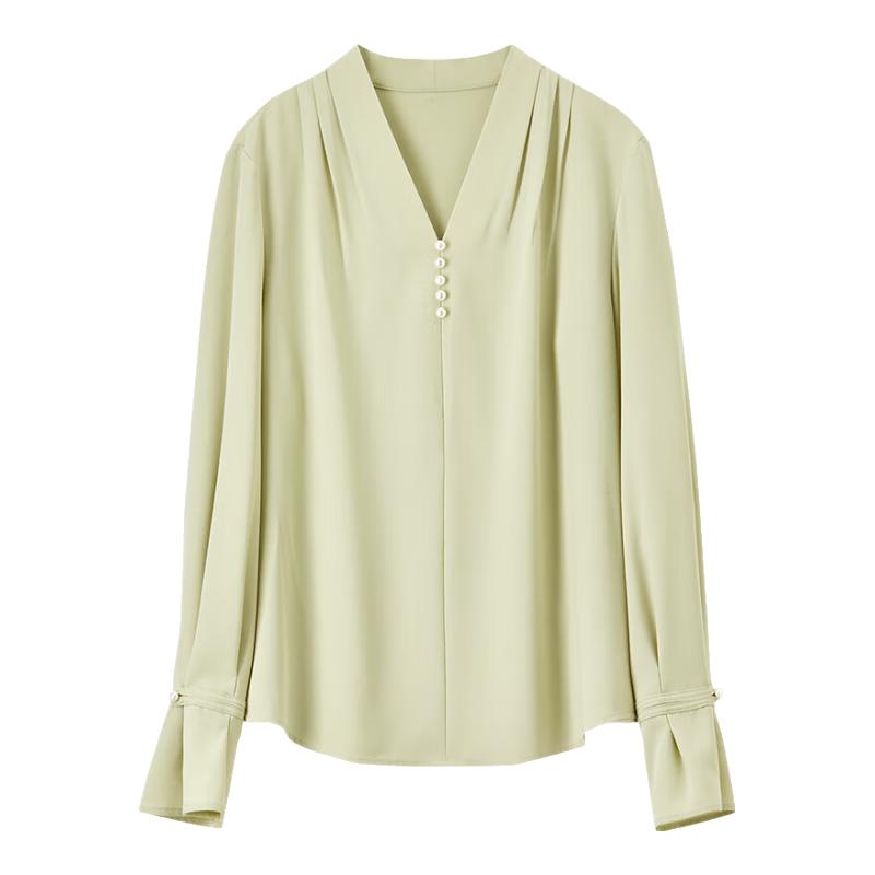 Women s V-Neck Long Sleeve Chiffon Blouse S