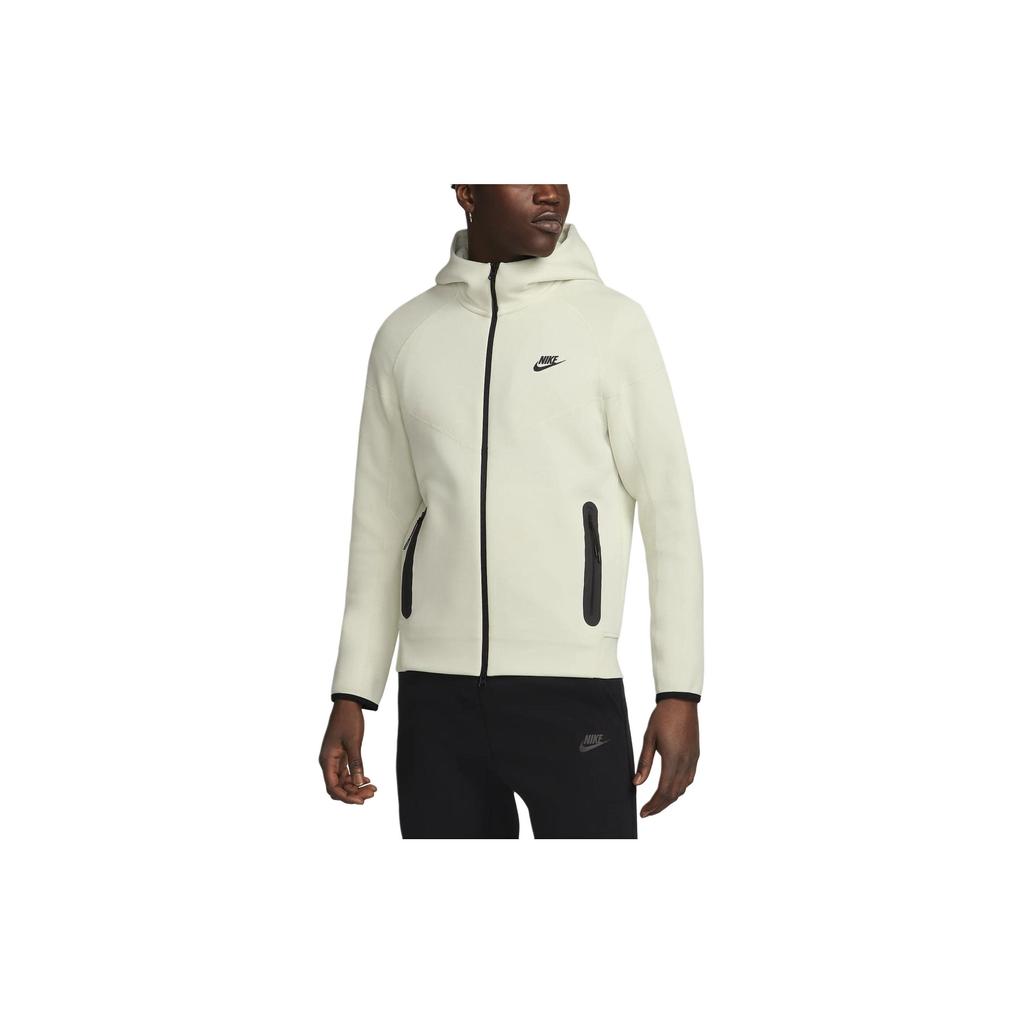 Nike Sportswear Tech Fleece Windrunner Full Zip Hoodie Sea Glass/Black Men Tops Cream FB7921-020