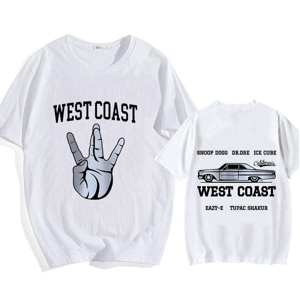 Back Printing West Coast T Shirt Short Sleeve High Quality Cotton Tee-shirt Funko Pop Harajuku Tshirt Ropa Hombre O-neck Clothes