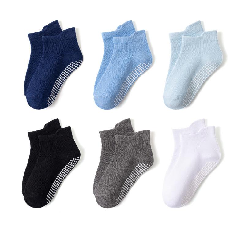 6 Paar 0-5 Jahre Rutschfeste Kindersocken mit Griff Kleine Mädchen Jungen Knöchelsocken Säuglinge Kleinkinder Kinder Bodensocken