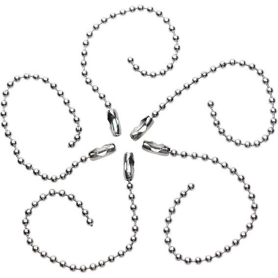 4 Inch Stainless Steel Ball Bead Cha Connector Clasp Extension Keychain Tag K