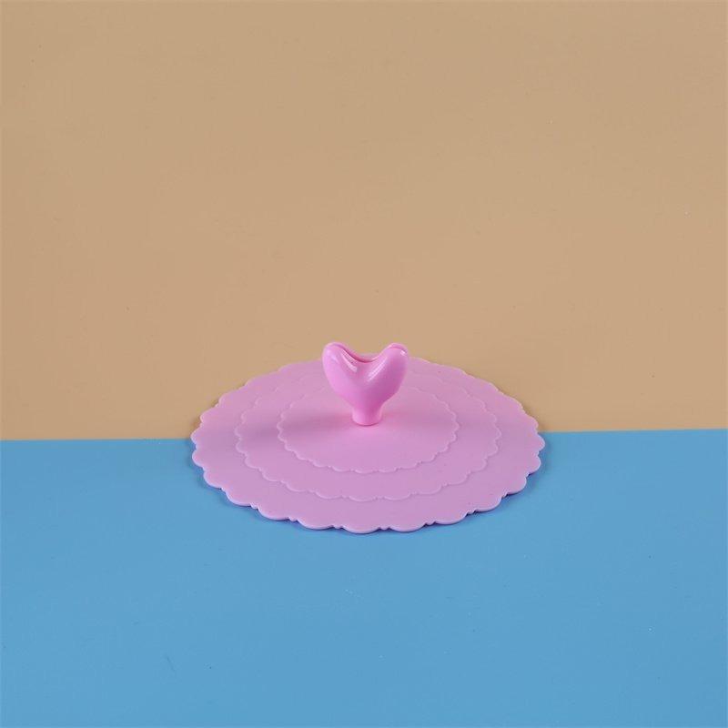 Wave Heart-shaped Spatula Spoon Silicone Cup Lid Heart-shaped Cup Lid Food-grade Silicone Dust-proof Lid