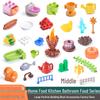 Великі кубики, сумісні з LEGO Duplo: Кухня, Ванна кімната, Меблі та Продукти - Ігрові Аксесуари для Дитячих Конструкторів