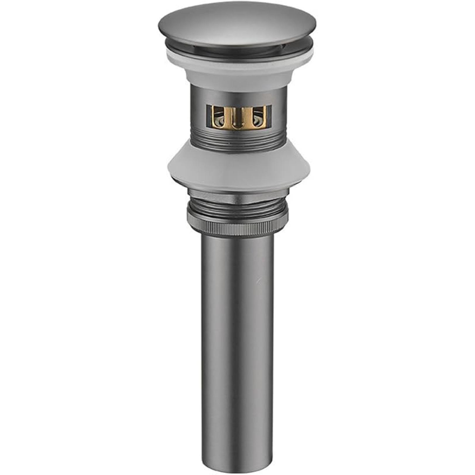 Pop Up Sink Drain Stopper for Bathroom,Gun Gray,Push Button Bathroom Sink Drain,Sink Pop Up Drain Stopper Parts,Full Copper Anti-Corrosion,Bouncing Gun Gray a