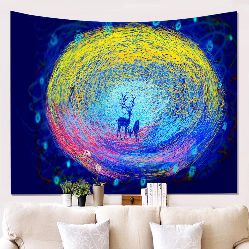 Mysterious Landscape Style Painting Wall Hanging Cloth Rectangle Tapestry Colorful Multipurpose Decoration Blanket 150 X 100 Cm