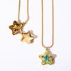 Openable Heart Necklace Photo Album Heart Star Pendant Full Zircon Necklace  Girls Gift