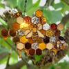 Honeycomb pendant, garden decoration pendant, bee decoration pendant