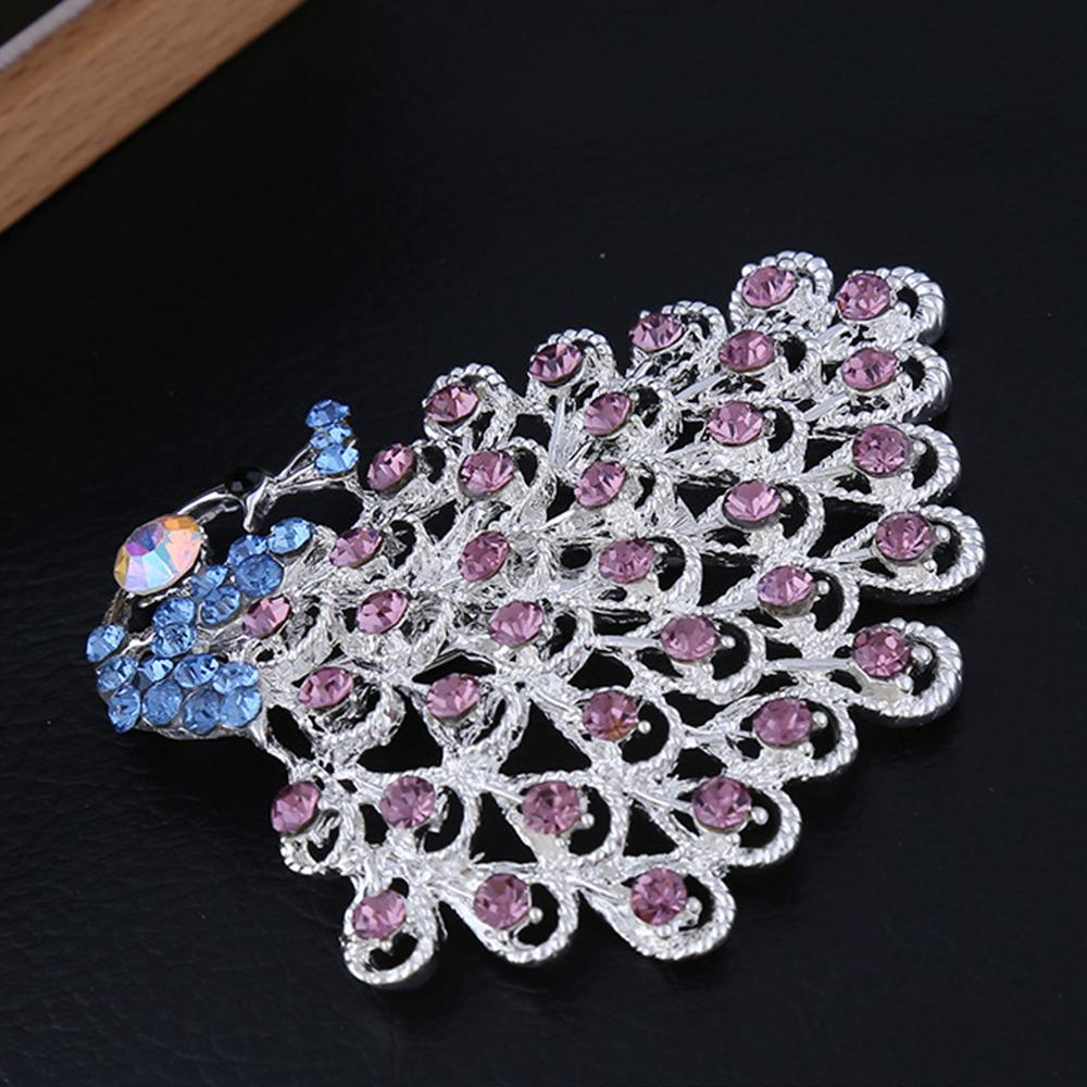 Rhinestone Peacock Brooches Crystal Animal Brooch Pin Wedding Jewelry Gift Party