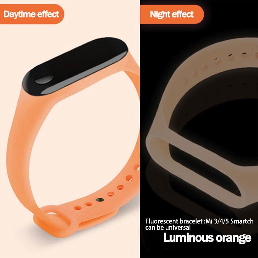 M5 M3 M4 Wristband Bracelet for Xiaomi Mi Band 5 4 3 Silicone Luminous Wristband for Xiaomi Mi Band 3 4 5 Wristband