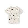 Fashion Boys' Short-Sleeved T-shirt Summer New Arrival Children Toddler Casual Milky White Print round Neck Short Sleeve Tops 6