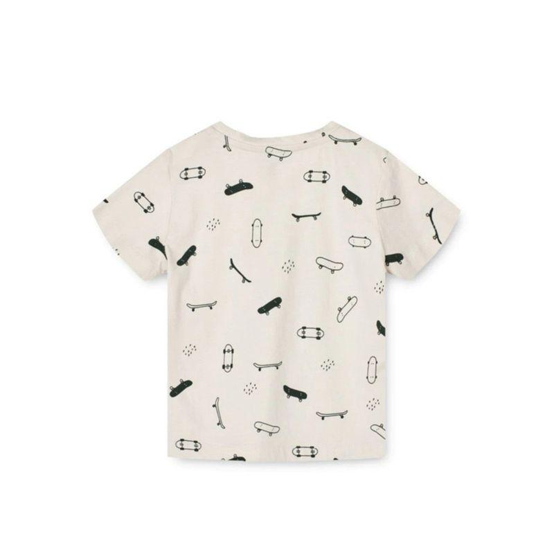 Fashion Boys' Short-Sleeved T-shirt Summer New Arrival Children Toddler Casual Milky White Print round Neck Short Sleeve Tops 6