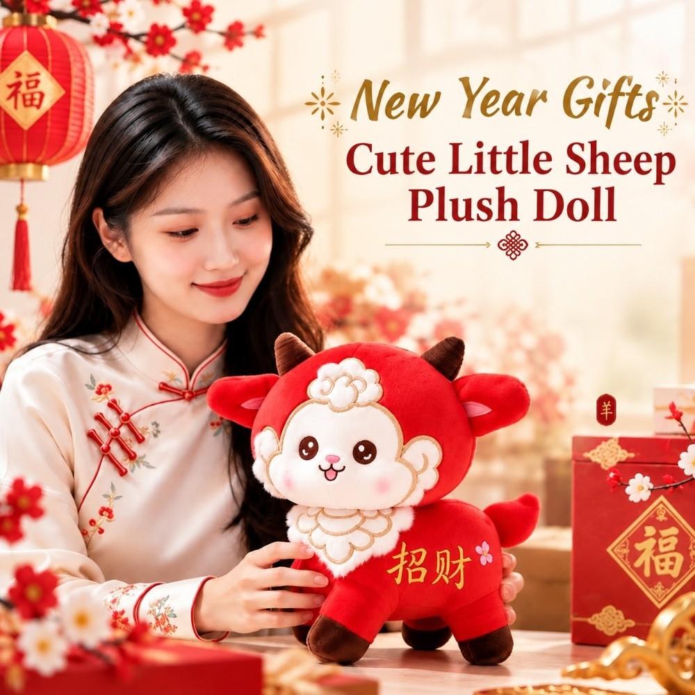 Sheep Plush Toy Soft Plush Animal Plush Cute Sheep Mascot New Year Gift