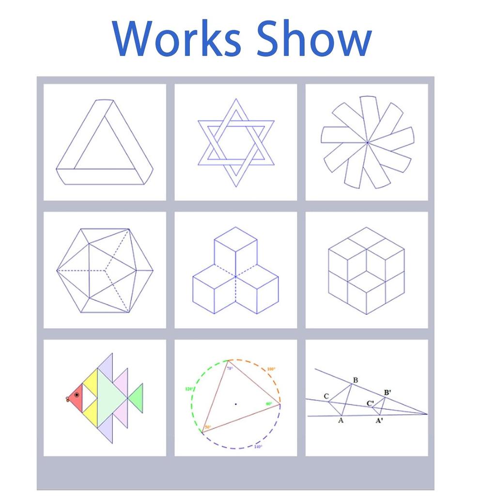 Multifunctional Geometric Ruler Set,Mathematics Drawing Ruler Geometric Drawing Template Measuring Tool Draft Rulers Million Flower Rulers